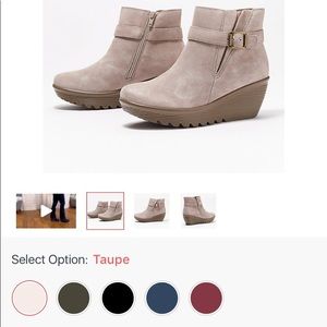 NWB. Skechers Suede Parallel Wedge Ankle Boots. Maximum Comfort!